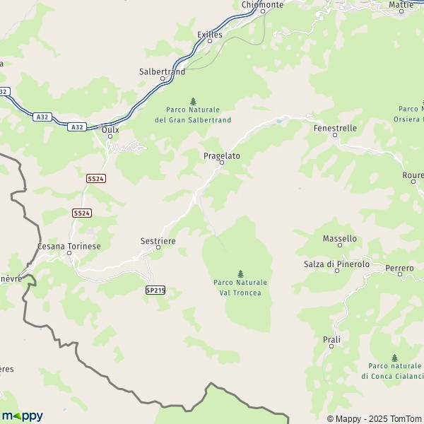 La carte pour la ville de Pragelato 10060