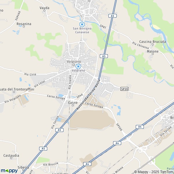 La carte pour la ville de Volpiano 10088