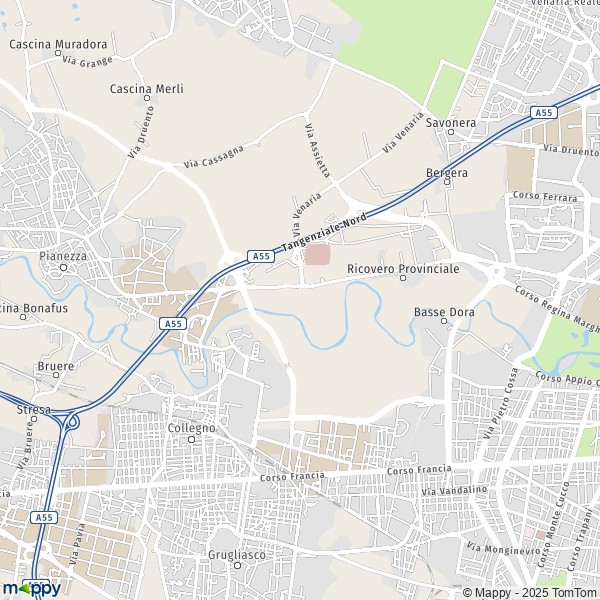 La carte pour la ville de Collegno 10093