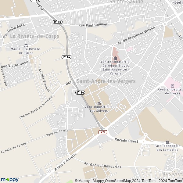 La carte pour la ville de Saint-André-les-Vergers 10120