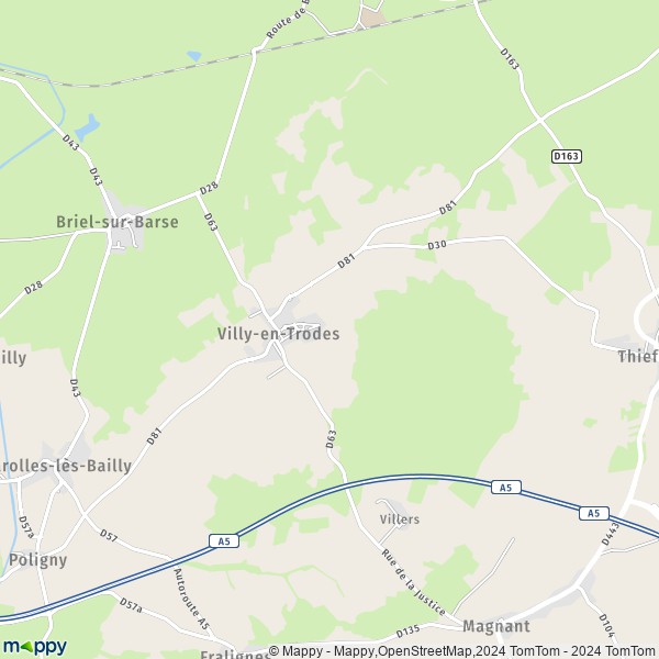 La carte pour la ville de Villy-en-Trodes 10140