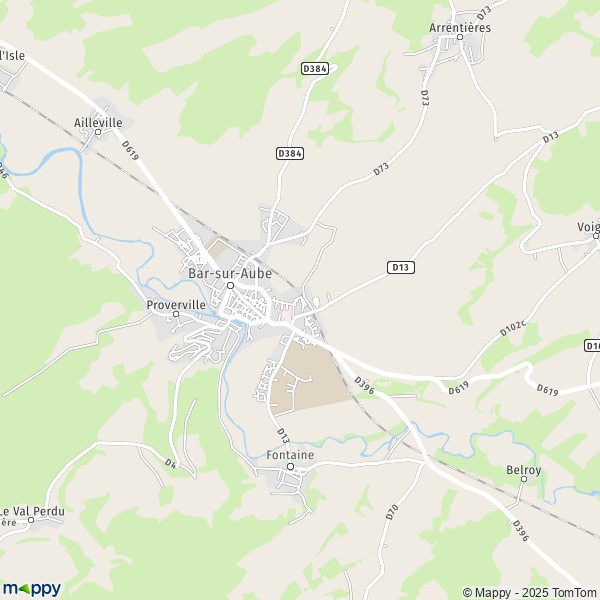 La carte pour la ville de Bar-sur-Aube 10200