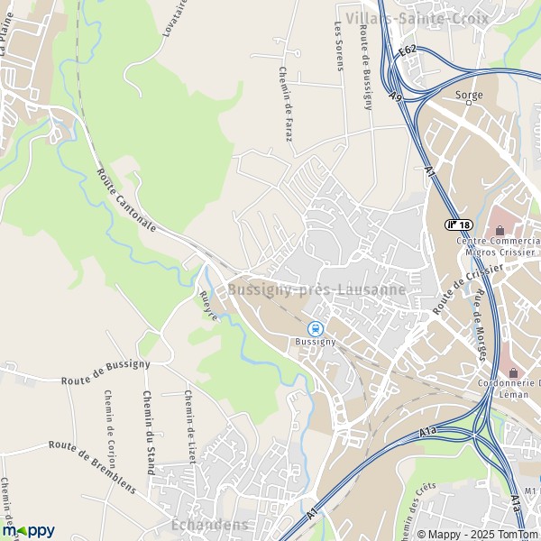 La carte pour la ville de Bussigny 1023-1030