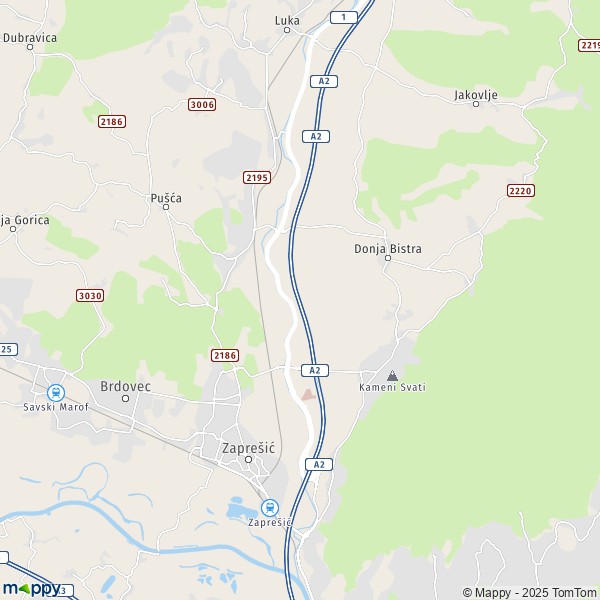 La carte pour la ville de Zaprešić 10290-10298