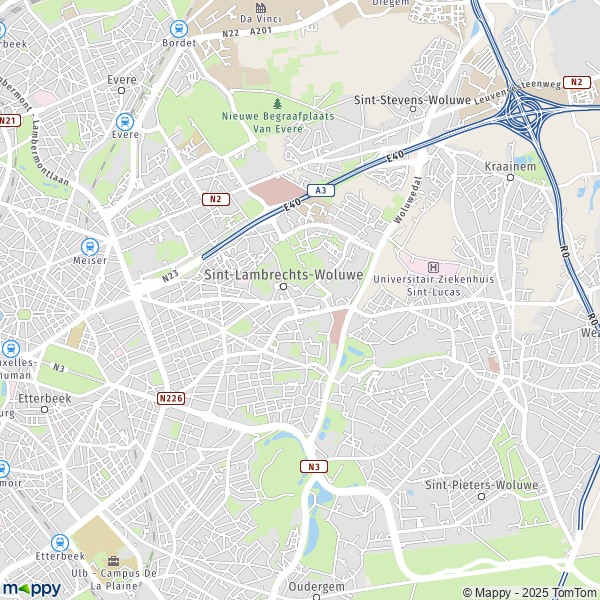 La carte pour la ville de 1030-1932 Woluwe-Saint-Lambert