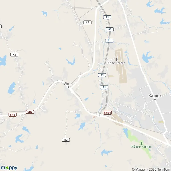 La carte pour la ville de Vorë 1032-1053