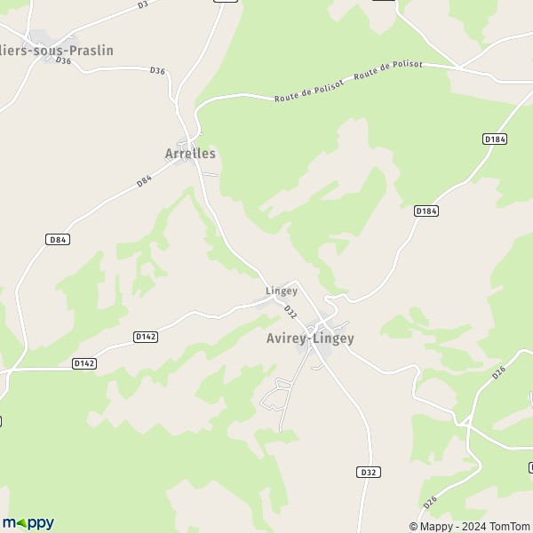 La carte pour la ville de Avirey-Lingey 10340