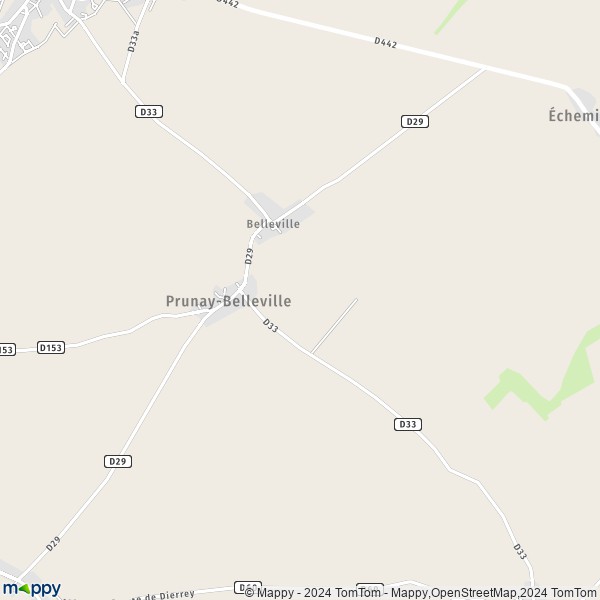 La carte pour la ville de Prunay-Belleville 10350