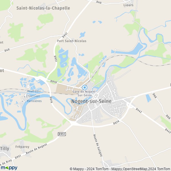 La carte pour la ville de Nogent-sur-Seine 10400