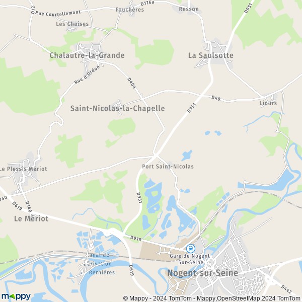 La carte pour la ville de Saint-Nicolas-la-Chapelle 10400