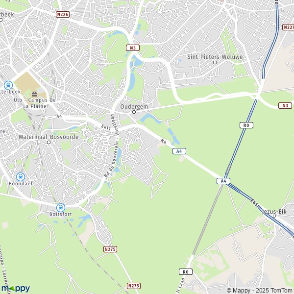 La carte pour la ville de 1050-3090 Auderghem
