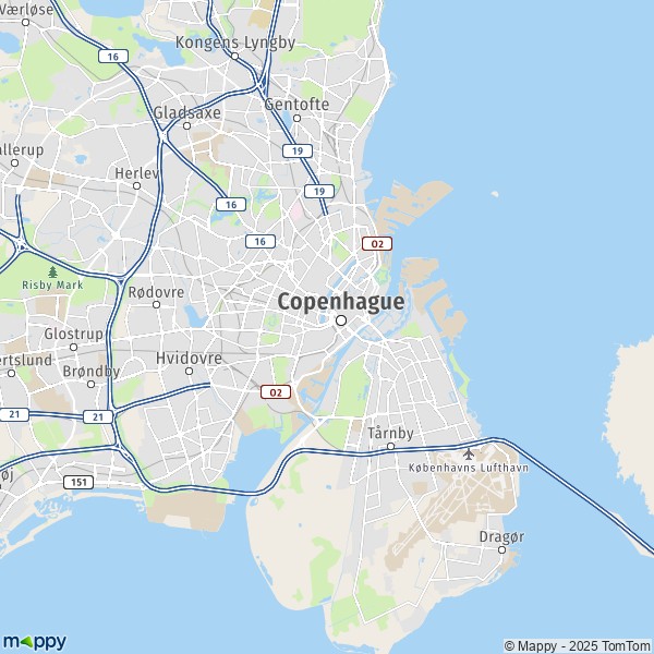 La carte pour la ville de Copenhague 1050-2900