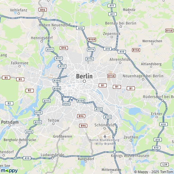 La carte pour la ville de Charlottenburg, Berlin