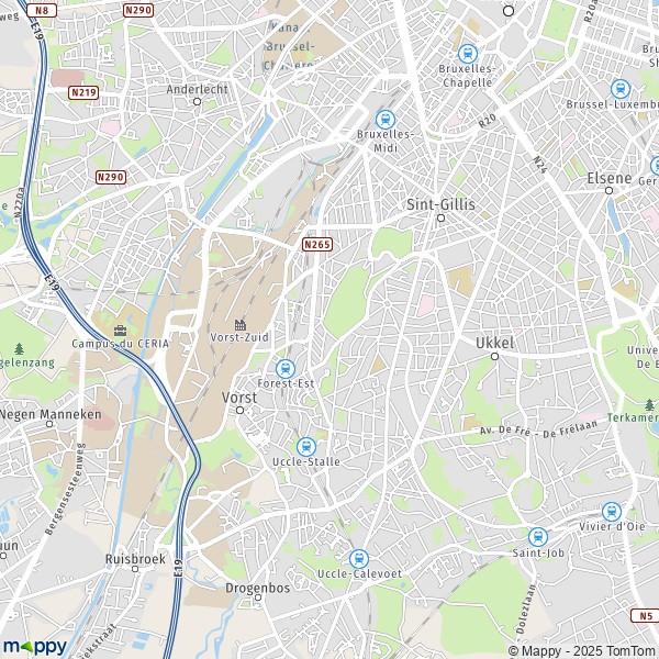 La carte pour la ville de 1060-1620 Forest