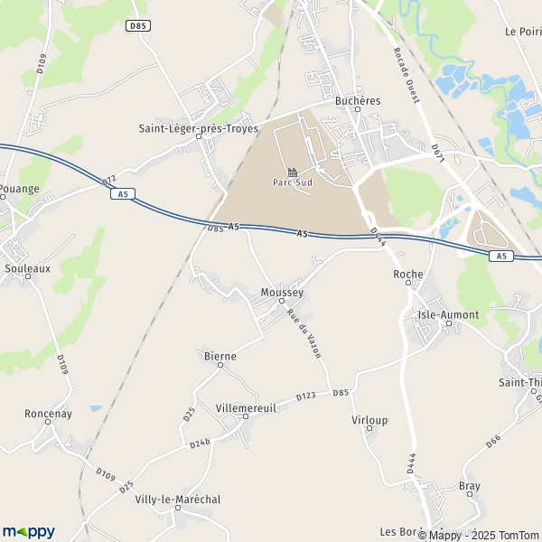 La carte pour la ville de Moussey 10800