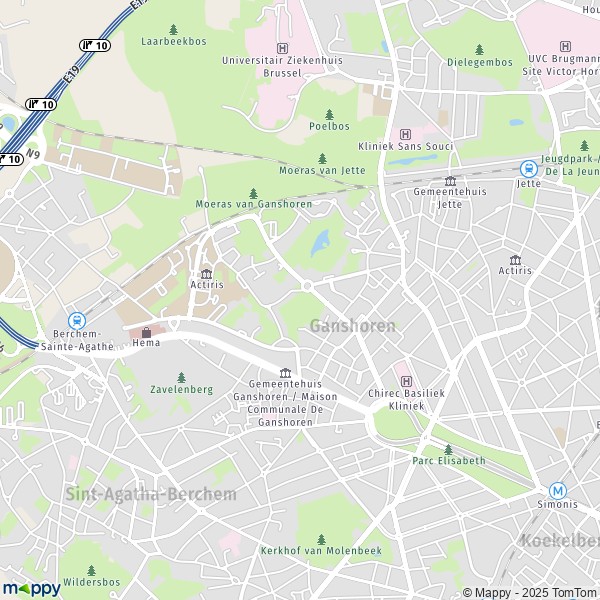 La carte pour la ville de 1082-1083 Ganshoren