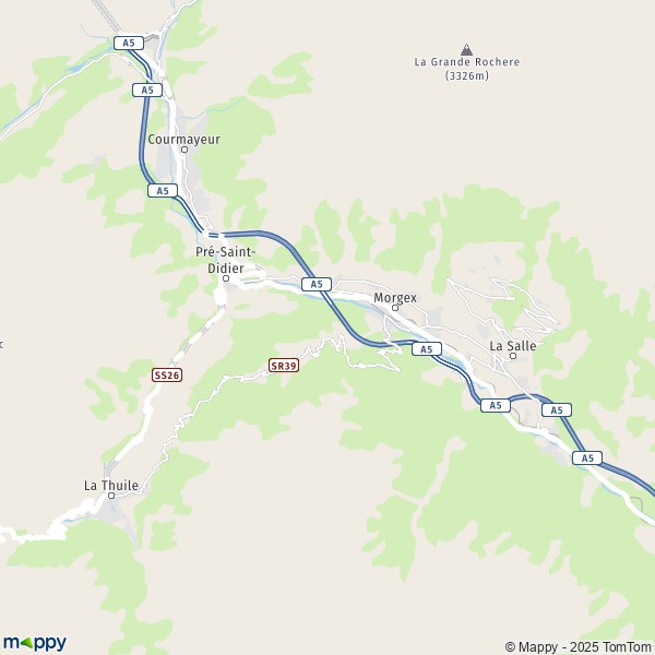 La carte pour la ville de Morgex 11017
