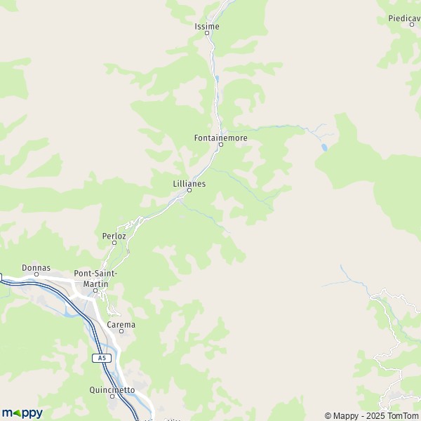 La carte pour la ville de Lillianes 11020