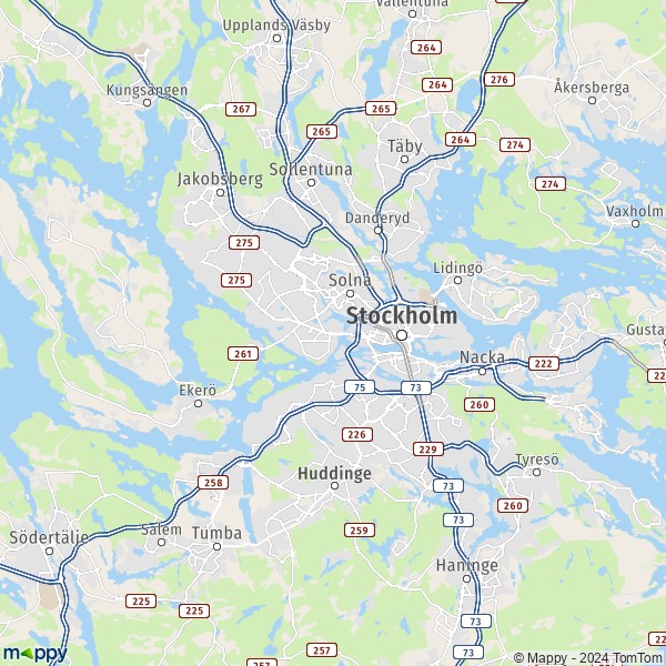 La carte pour la ville de Stockholm 11120-19162