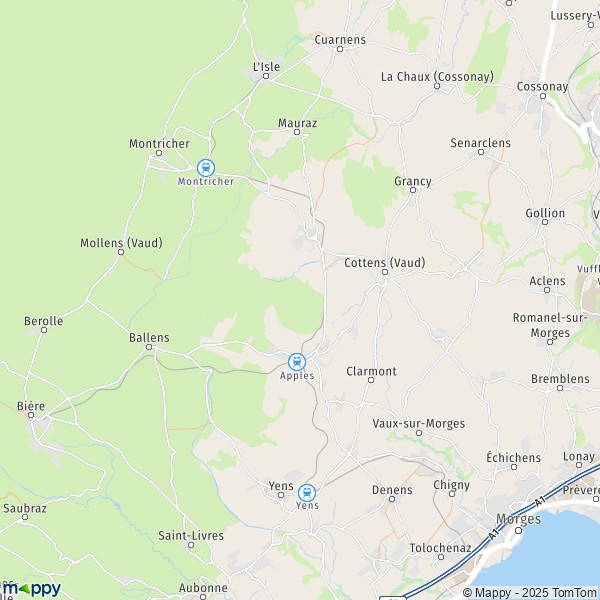 La carte pour la ville de Hautemorges 1116-1143