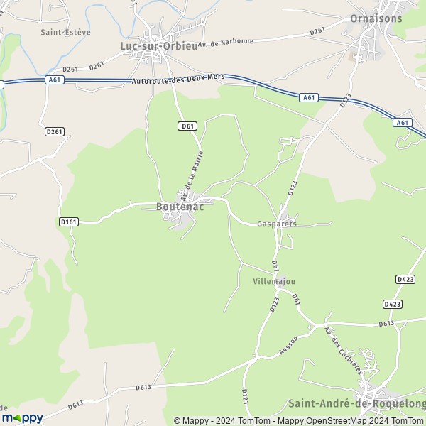 La carte pour la ville de Boutenac 11200