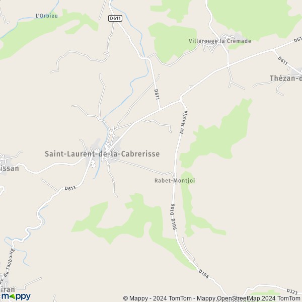 La carte pour la ville de Saint-Laurent-de-la-Cabrerisse 11220
