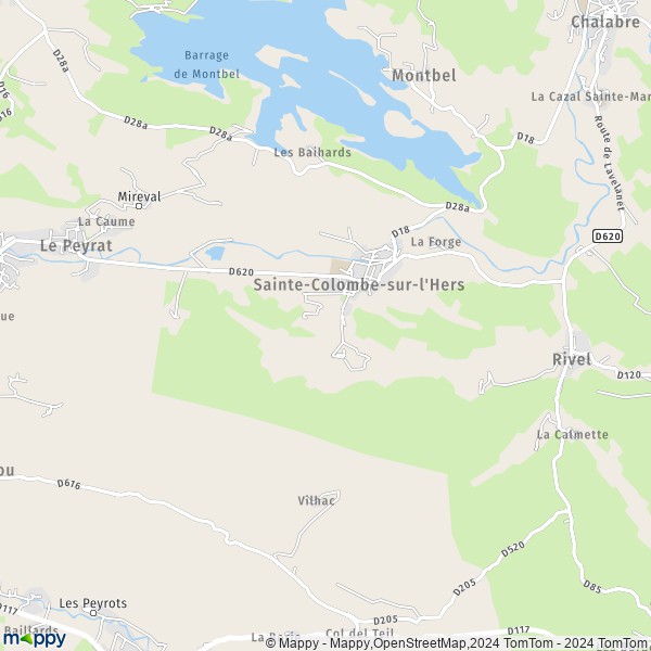 La carte pour la ville de Sainte-Colombe-sur-l'Hers 11230