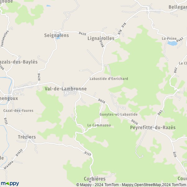 La carte pour la ville de Val-de-Lambronne 11230