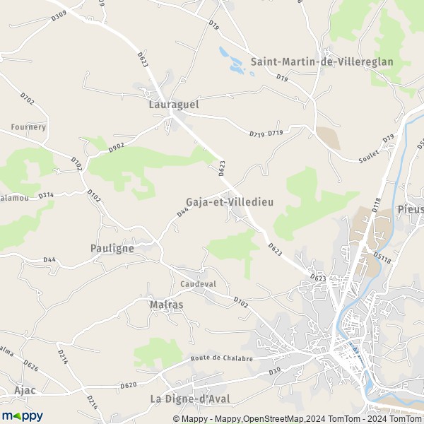 La carte pour la ville de Gaja-et-Villedieu 11300