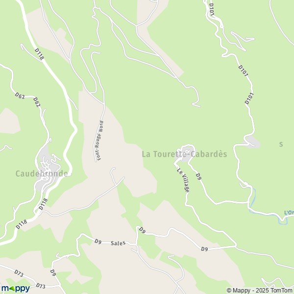 La carte pour la ville de La Tourette-Cabardès 11380