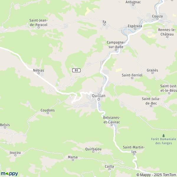 La carte pour la ville de Brenac, 11500 Quillan