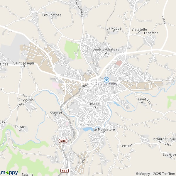 La carte pour la ville de Rodez 12000