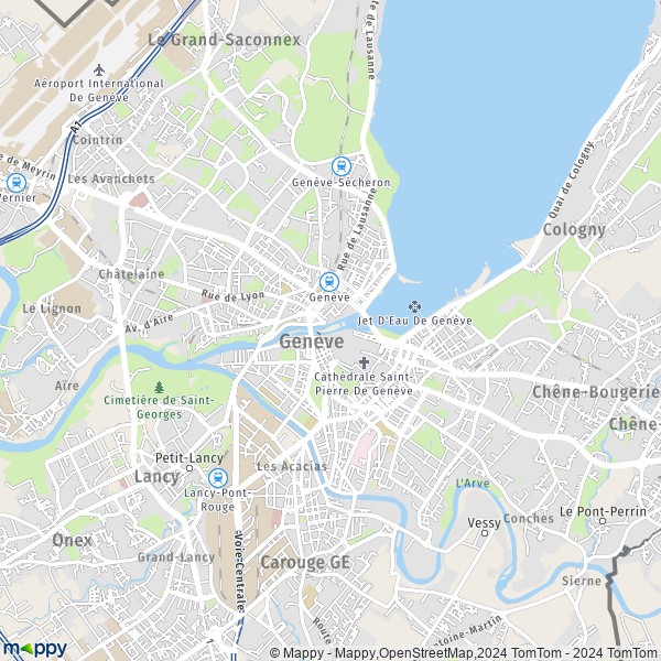 La carte pour la ville de Genève 1201-1292