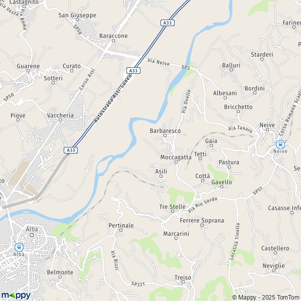 La carte pour la ville de Barbaresco 12050