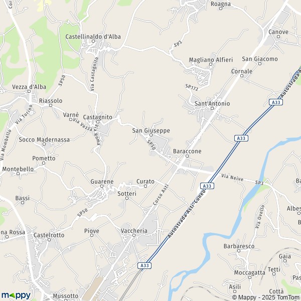 La carte pour la ville de Castagnito 12050