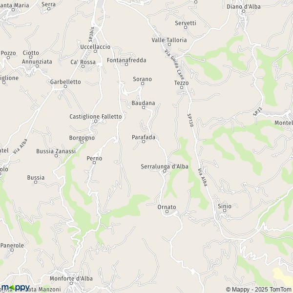 La carte pour la ville de Serralunga d'Alba 12050