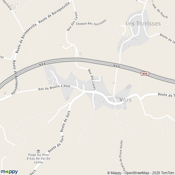 Carte Vors, 12160 Baraqueville