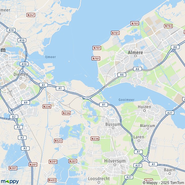 La carte pour la ville de Gooise Meren 1218-1412