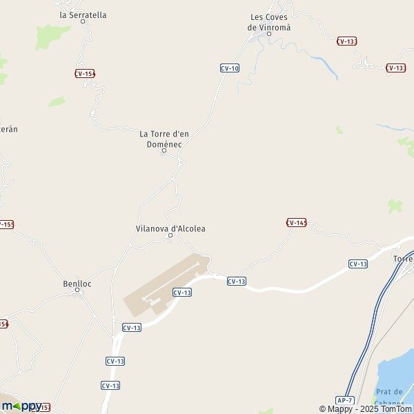 La carte pour la ville de 12183 Vilanova d'Alcolea