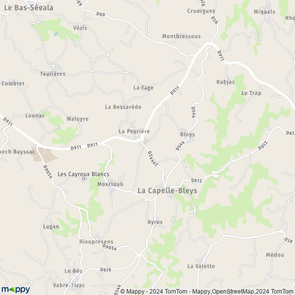 La carte pour la ville de La Capelle-Bleys 12240