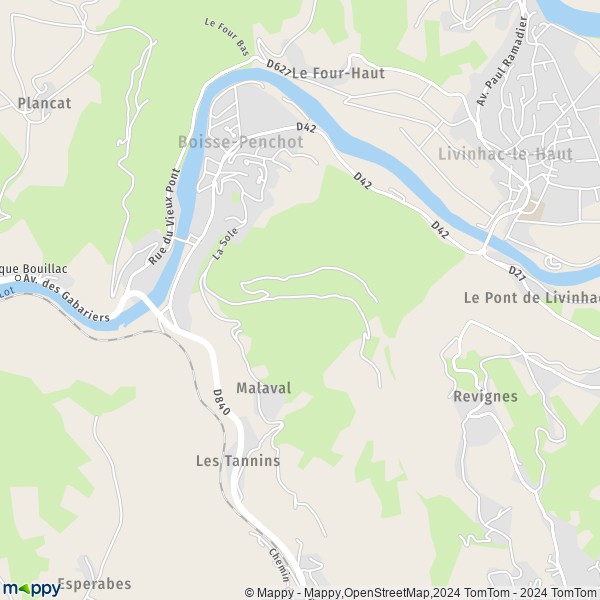 La carte pour la ville de Boisse-Penchot 12300
