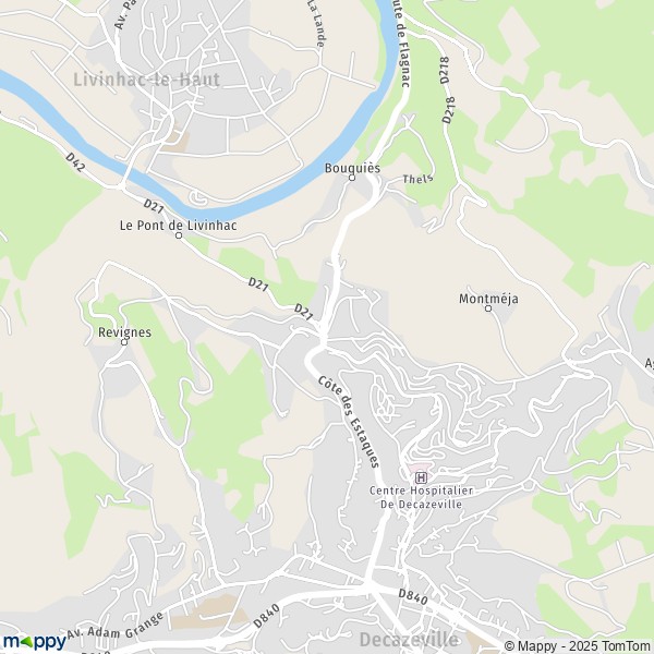 Carte Les Estaques, 12300 Decazeville