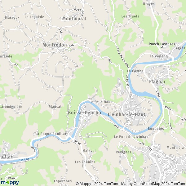 La carte pour la ville de Livinhac-le-Haut 12300
