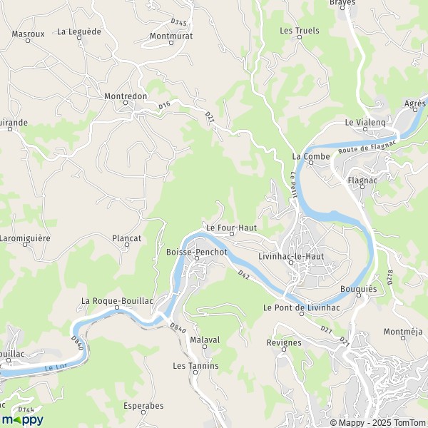 La carte pour la ville de Livinhac-le-Haut 12300