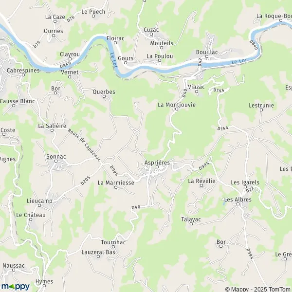 Plan Asprières carte de Asprières (12700) et infos pratiques