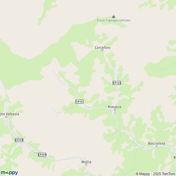 La carte pour la ville de Alto Sermenza 13029