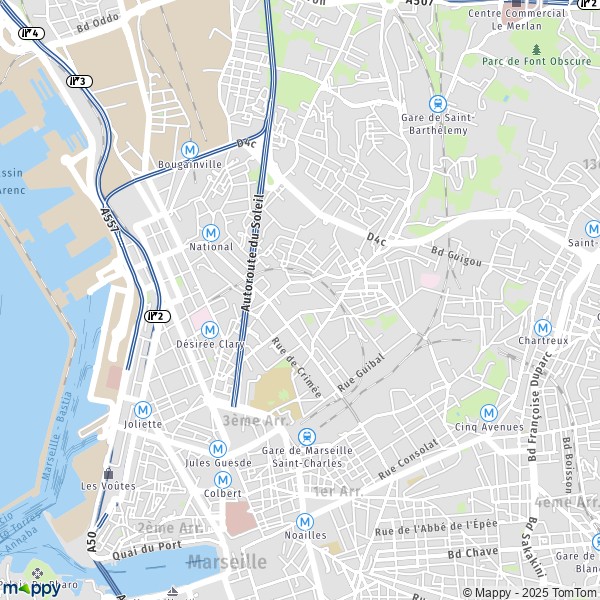 La carte pour la ville de 3e Arrondissement, Marseille