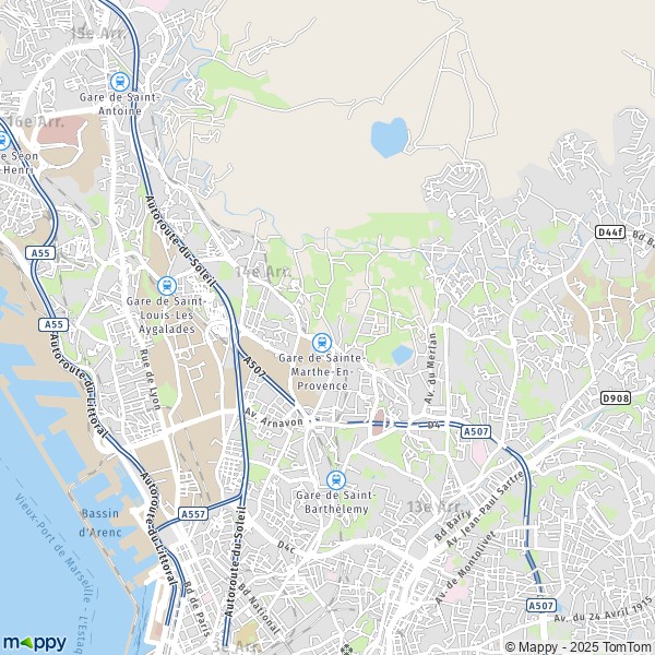 La carte pour la ville de 14e Arrondissement, Marseille