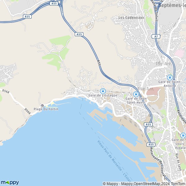 La carte pour la ville de 16e Arrondissement, Marseille