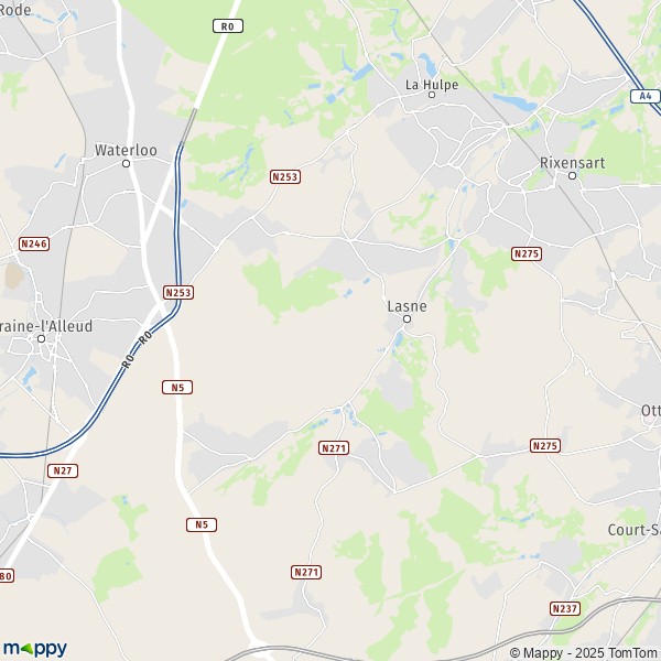 La carte pour la ville de 1310-1410 Lasne